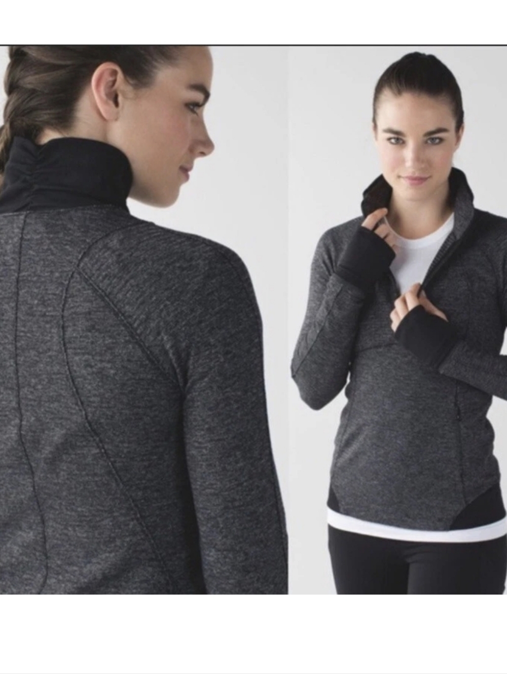 Lululemon Runderful  Pique Heathered Black Pullover Size 4